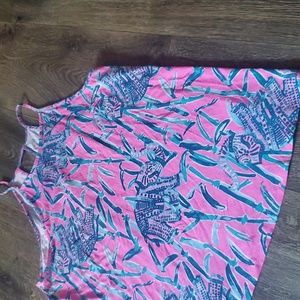 Lilly Pulitzer Extra Lucky Elephant Halter Tank Top Sz M
